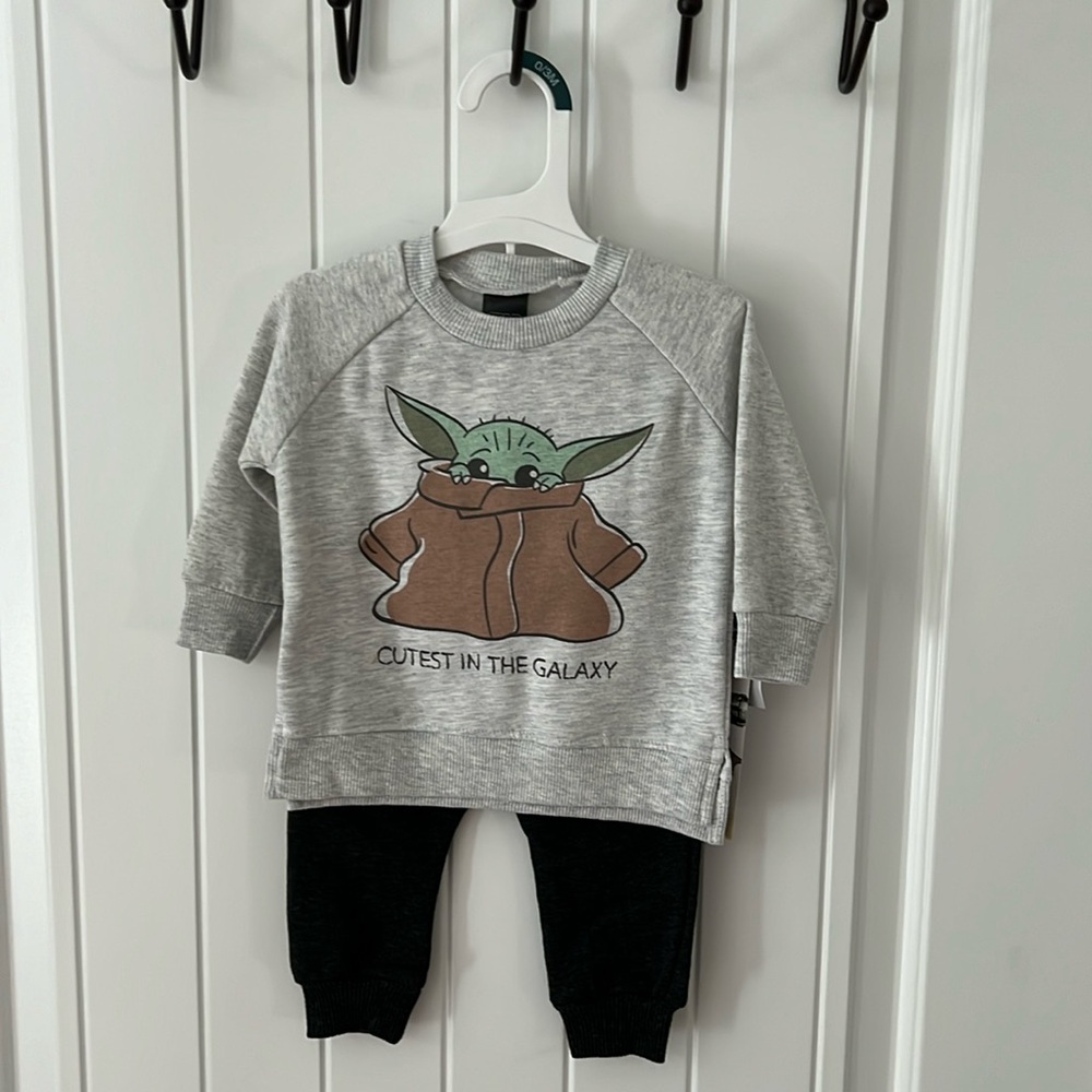 Stars Wars Mandalorian Grogu Sweats Outfit 0-3 Months